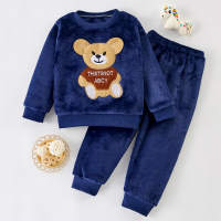 Toddler Boy Casual Animal Printed Top & Pants  Navy Blue