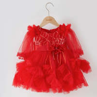 Toddler Girls Sweet Solid Formal Dress - Hibobi
