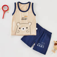 2-piece Shark Pattern Vest & Shorts for Toddler Boy  Style 4