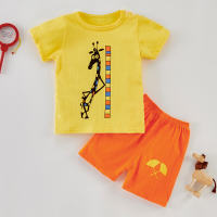 Toddler Boy G Letter Print T-shirt & Shorts  Yellow