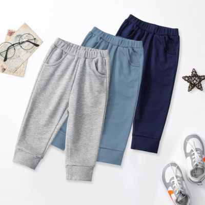Toddler Boy Plain Casual Solid Color Sports Pants Recommend To Buy One Size Up