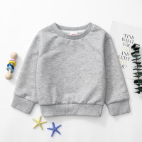Toddler Boy Solid Color Casual Plain Round Collar Sweatshirt Recommend To Buy One Size Up - Hibobi