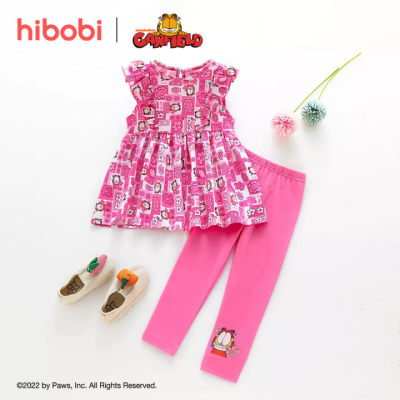 hibobi x Garfield Toddler Girl poliestere dolce cartone animato top e pantaloni tuta