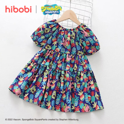 hibobi x SpongeBob Toddler Girl Sweet Cartoon Vacation Cute Dress