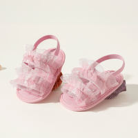 Baby Girl Lace Trim Shoes  Pink