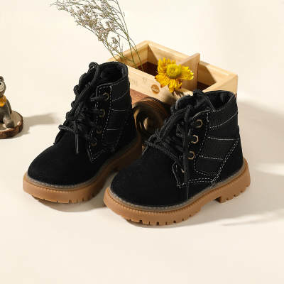 Front Lace-up PU Boots for Toddler Boy