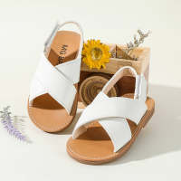 Toddler Girl Ankle Cuff Sandals  White