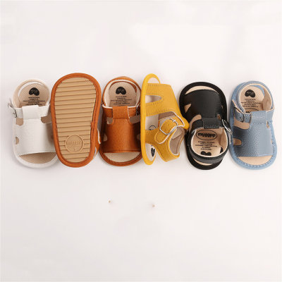 Zapatos de bebé con velcro de color liso para bebé