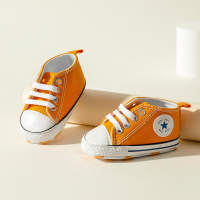 Baby Toddler 's Orange Dotted Canvas Shoes  Orange