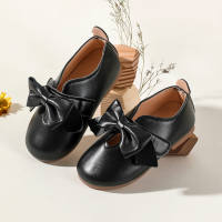 حذاء الأميرة جلد تصميم الفيلكرو  أسود