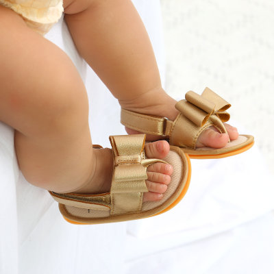 Sapatos de bebê Bowknot de cor sólida para bebê