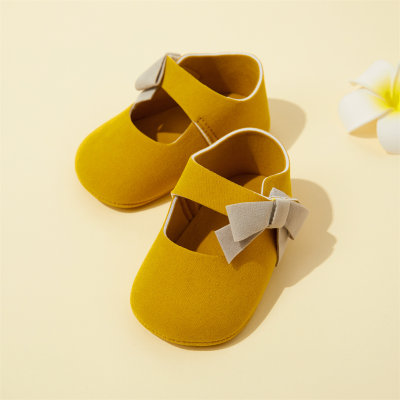 Baby Girl Bowknot Color-Block Baby Shoes