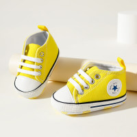 Baby Toddler 's Orange Dotted Canvas Shoes  Yellow