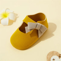 Baby Girl Bowknot Color-Block Baby Shoes - Hibobi