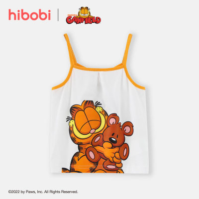 hibobi x Garfield Chaleco de verano de algodón con lindo gato de dibujos animados para niñas pequeñas