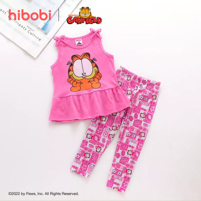 hibobi x Garfield Toddler Girl Polyester Sweet Cartoon Top & Pants Suit
