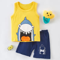 2-piece Shark Pattern Vest & Shorts for Toddler Boy  Style 2