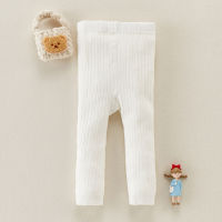 Toddler Girl Casual Solid Color Leggings  White