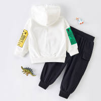 2-piece Letter Hoodie and Pants Set(No Shoes)  White