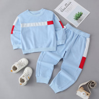 Toddler Boy Color-block Long Sleeves Sweater & Pants  Light Blue