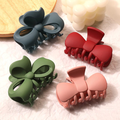 Women Solid Color Bowknot Hair Clip