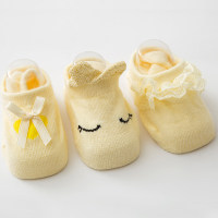 3-piece Baby Girl Socks  Yellow