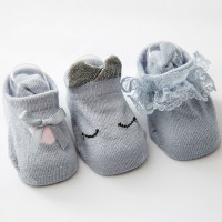 3-piece Baby Girl Socks  Grey