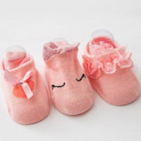 3-piece Baby Girl Socks  Pink