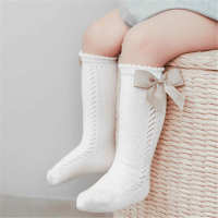 Children's  Mesh Bow Socks  White