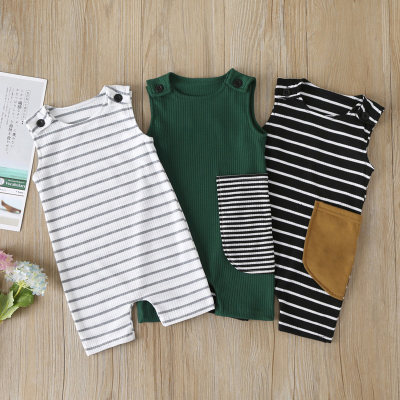 Striped Sleeveless Jumpsuit for Baby Boy