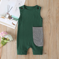 Striped Sleeveless Jumpsuit for Baby Boy  Deep Green