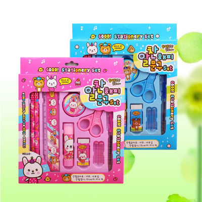 10 Pieces Cute Cartoon Learning Stationery Set