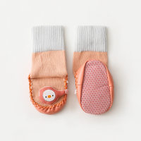 Baby Dinosaur Doll Non-slip Floor Socks with Leather Sole  Orange