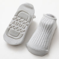 Baby Solid Color Cotton Socks Antiskid Socks  Grey