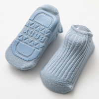 Baby Solid Color Cotton Socks Antiskid Socks  Blue