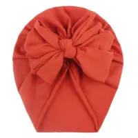 Baby Solid Color Bowknot Decor Children's Hat  Orange