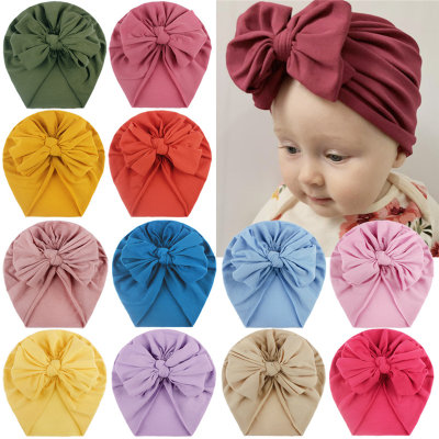 Baby Solid Color Bowknot Decor Children's Hat
