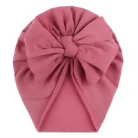 Baby Solid Color Bowknot Decor Children's Hat  Cameo brown