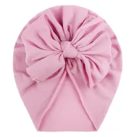 Baby Solid Color Bowknot Decor Children's Hat  Pink