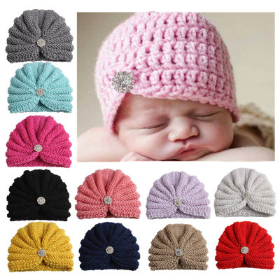 Sombrero de lana de color liso para niña pequeña