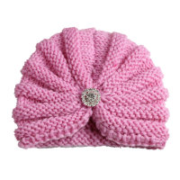 Chapeau en laine de couleur unie pour toute-petite  Rose