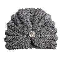 Chapeau en laine de couleur unie pour toute-petite  Gris