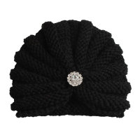 Chapeau en laine de couleur unie pour toute-petite  Noir