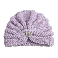 Gorro básico de lana para bebé.  Purple