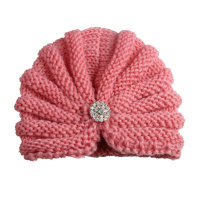 Chapeau en laine de couleur unie pour toute-petite  Rose clair