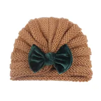Sombrero de lana Baby Bowknot Decor  Coffee