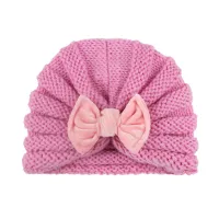 Sombrero de lana Baby Bowknot Decor  Pink