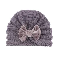 Sombrero de lana Baby Bowknot Decor  Grey