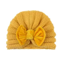 Sombrero de lana Baby Bowknot Decor  Yellow