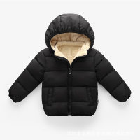 Solid Thick Puffer Jacket for Toddler Boy  Black